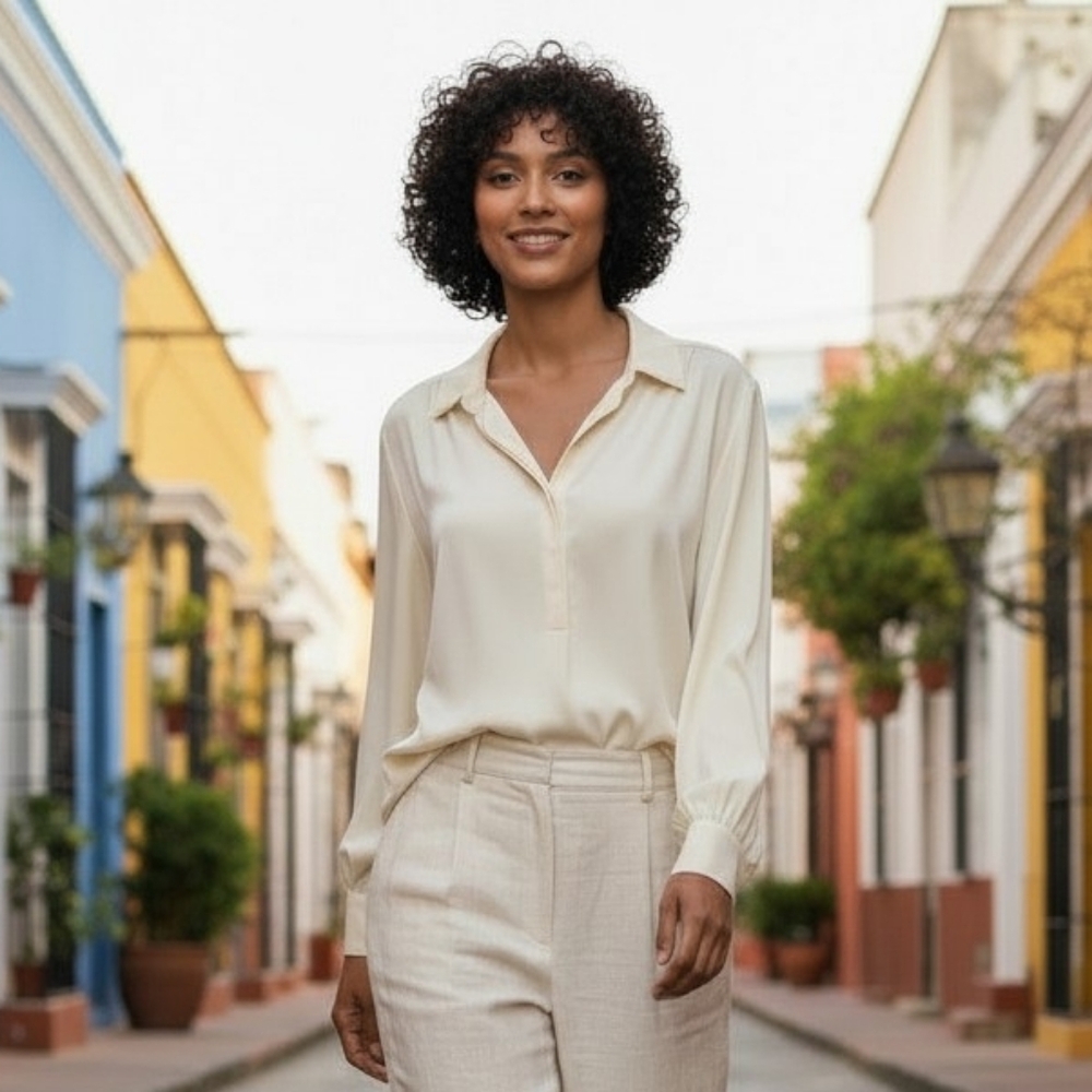 YFB Oversized Sullivan Henley Blouse - Size Medium